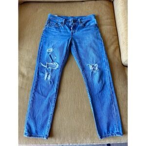 Levi's 501 Tapered Distressed Women Jeans